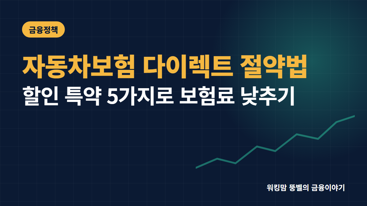2026년 자동차보험 다이렉트 절약 노하우 및 할인 특약 5가지 핵심 요약